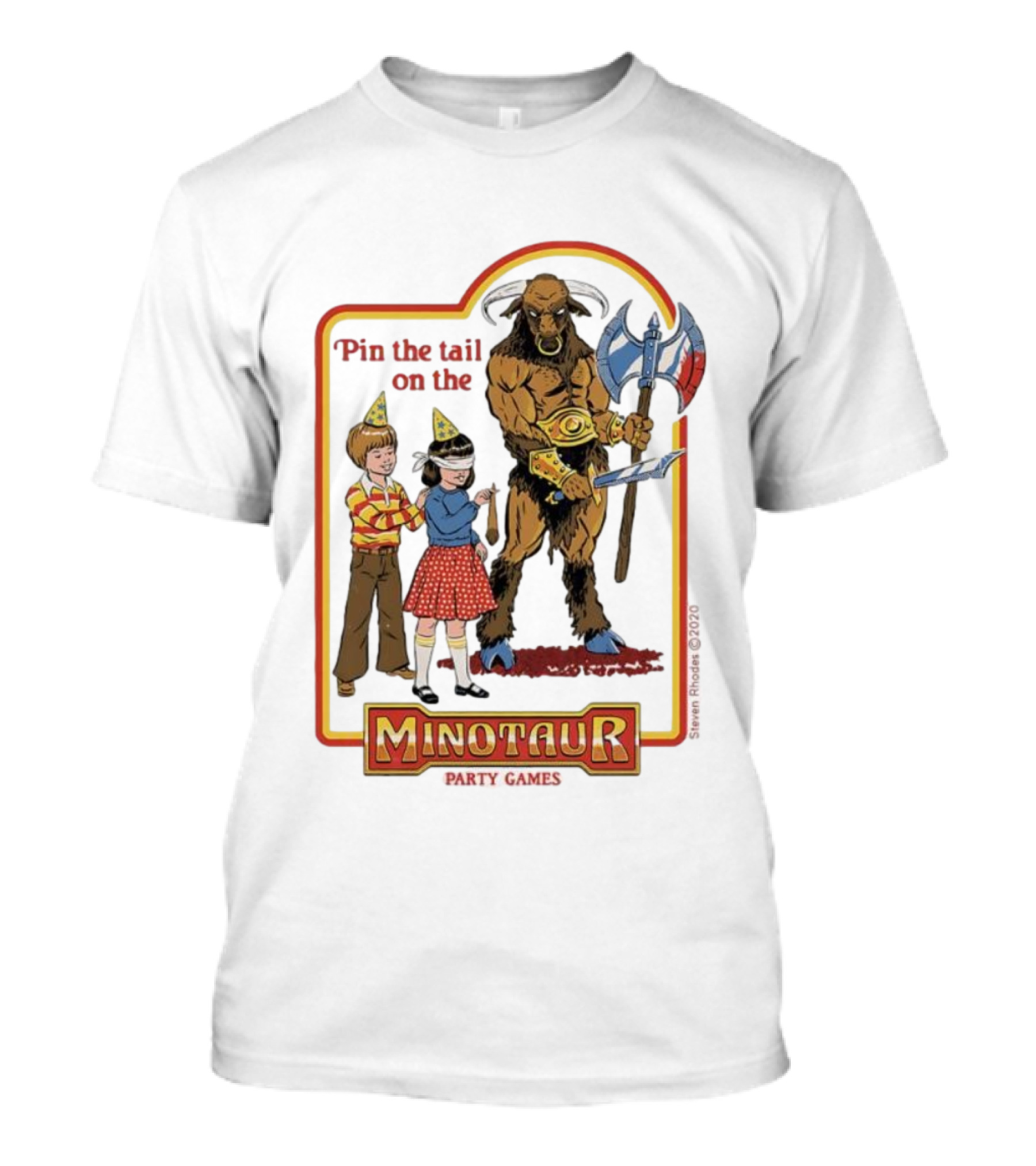 Pin The Tail On The Minotaur Kids Party Game Adventure T-Shirt