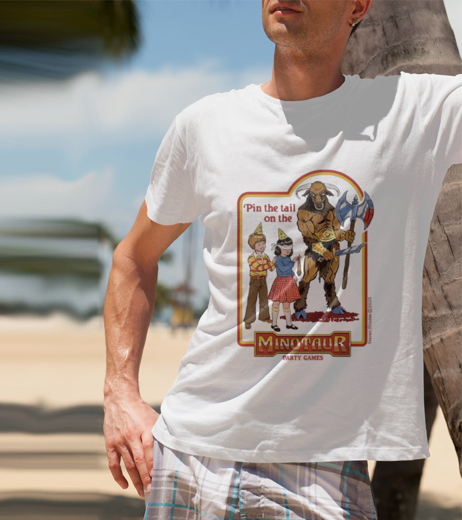 Pin The Tail On The Minotaur Kids Party Game Adventure T-Shirt