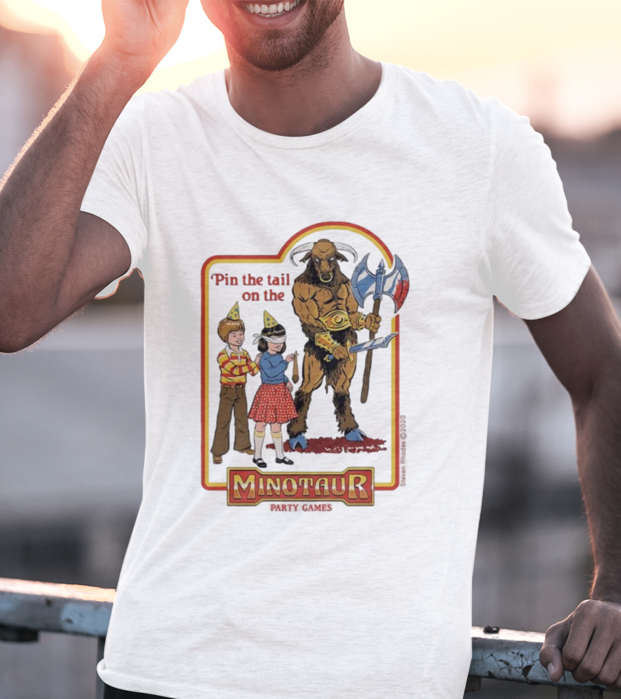 Pin The Tail On The Minotaur Kids Party Game Adventure T-Shirt