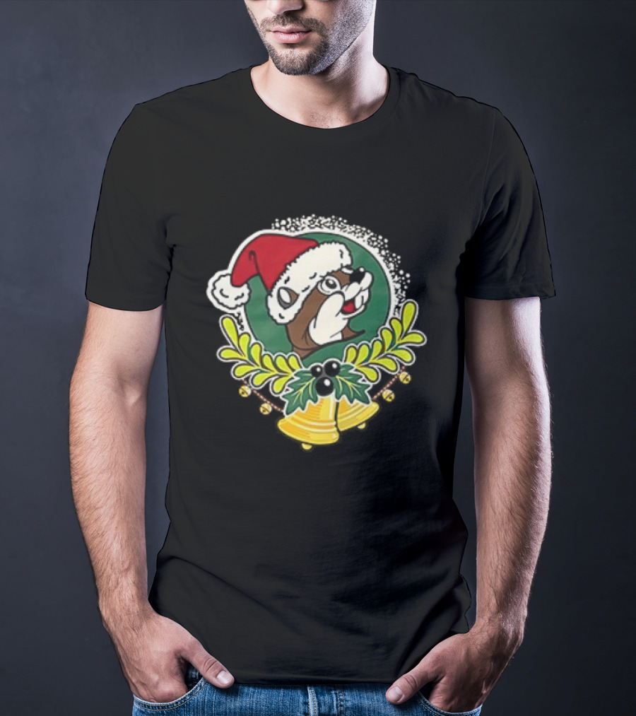 Buc-ee's Christmas 2025 Jingle All The Way Santa Beaver Holiday Cheer T-Shirt