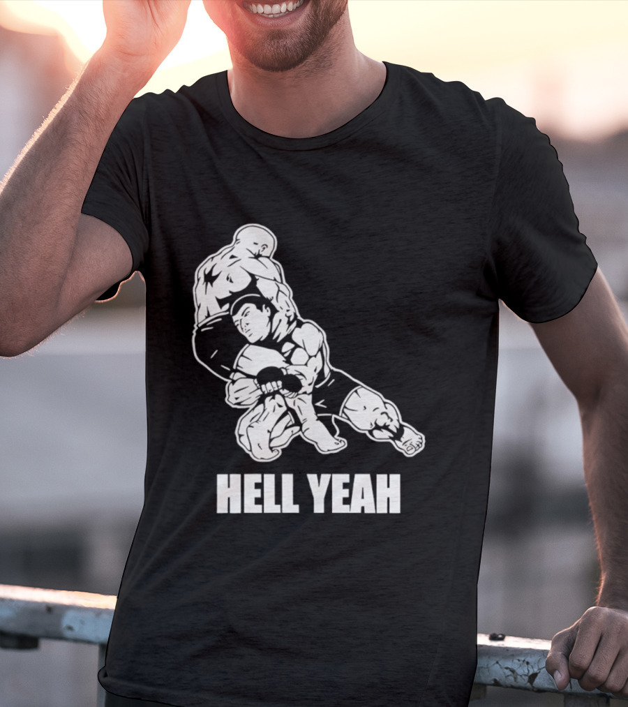 Hell Yeah Double Leg Takedown Wrestling Action T-Shirt