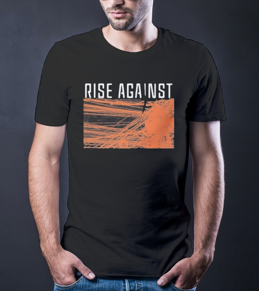 Rise Against Wire Abstract Orange Lines T-Shirt