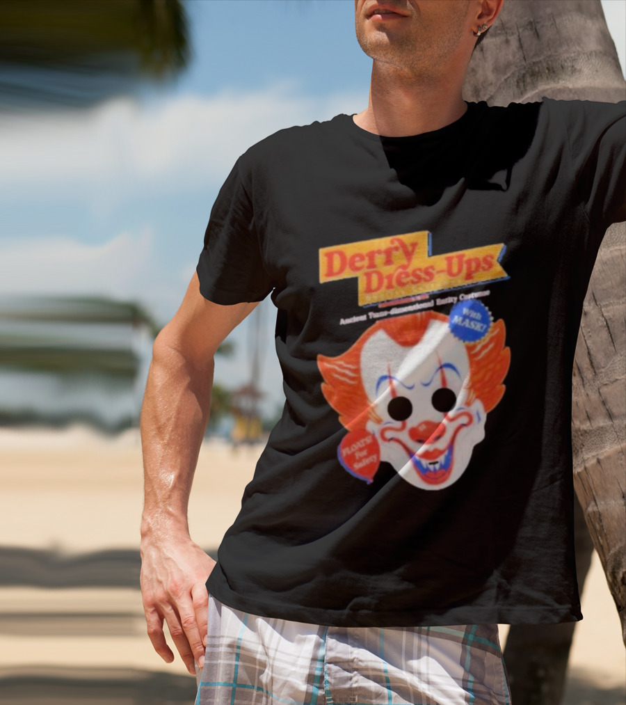 Derry Dress-Ups Clown Mask Costume Pennywise Tribute T-Shirt