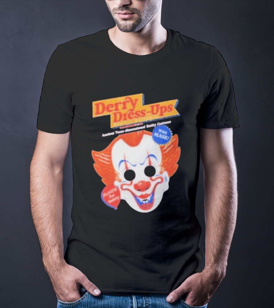 Derry Dress-Ups Clown Mask Costume Pennywise Tribute T-Shirt
