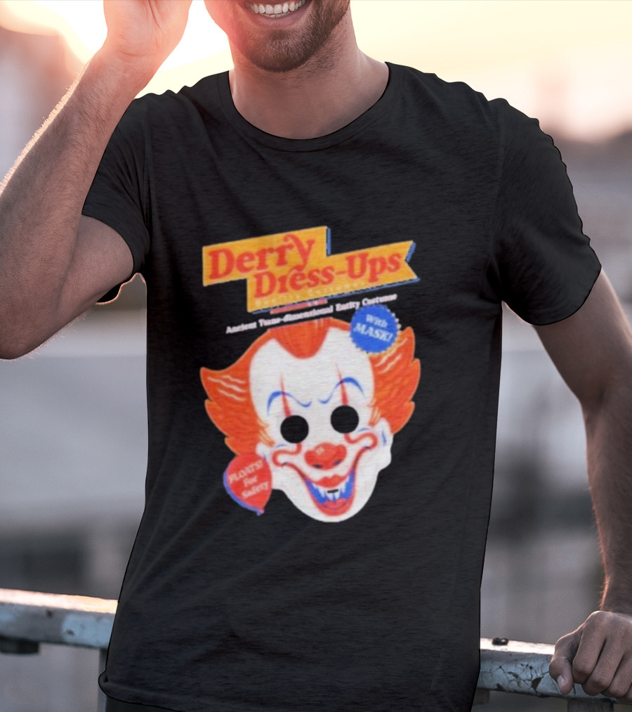 Derry Dress-Ups Clown Mask Costume Pennywise Tribute T-Shirt