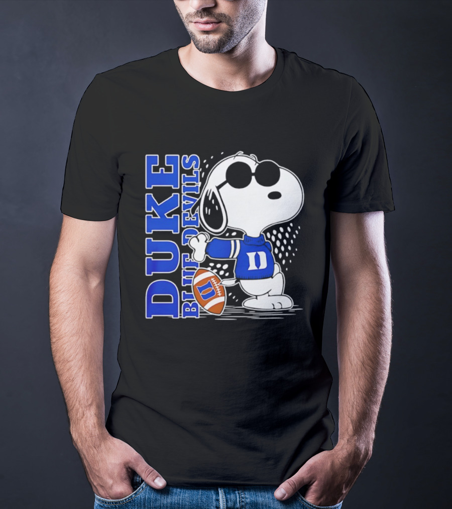 Snoopy Joe Cool Duke Blue Devils Football Fan Merchandise T-Shirt