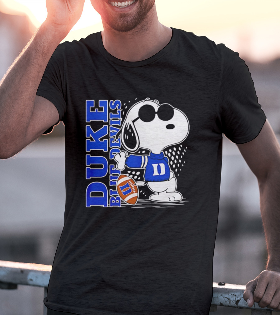 Snoopy Joe Cool Duke Blue Devils Football Fan Merchandise T-Shirt