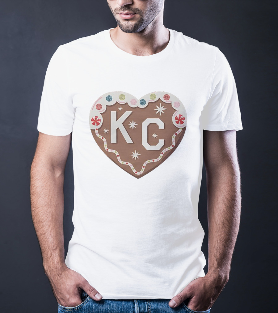 Gingerbread Heart KC Christmas Kansas City Holiday Spirit T-Shirt