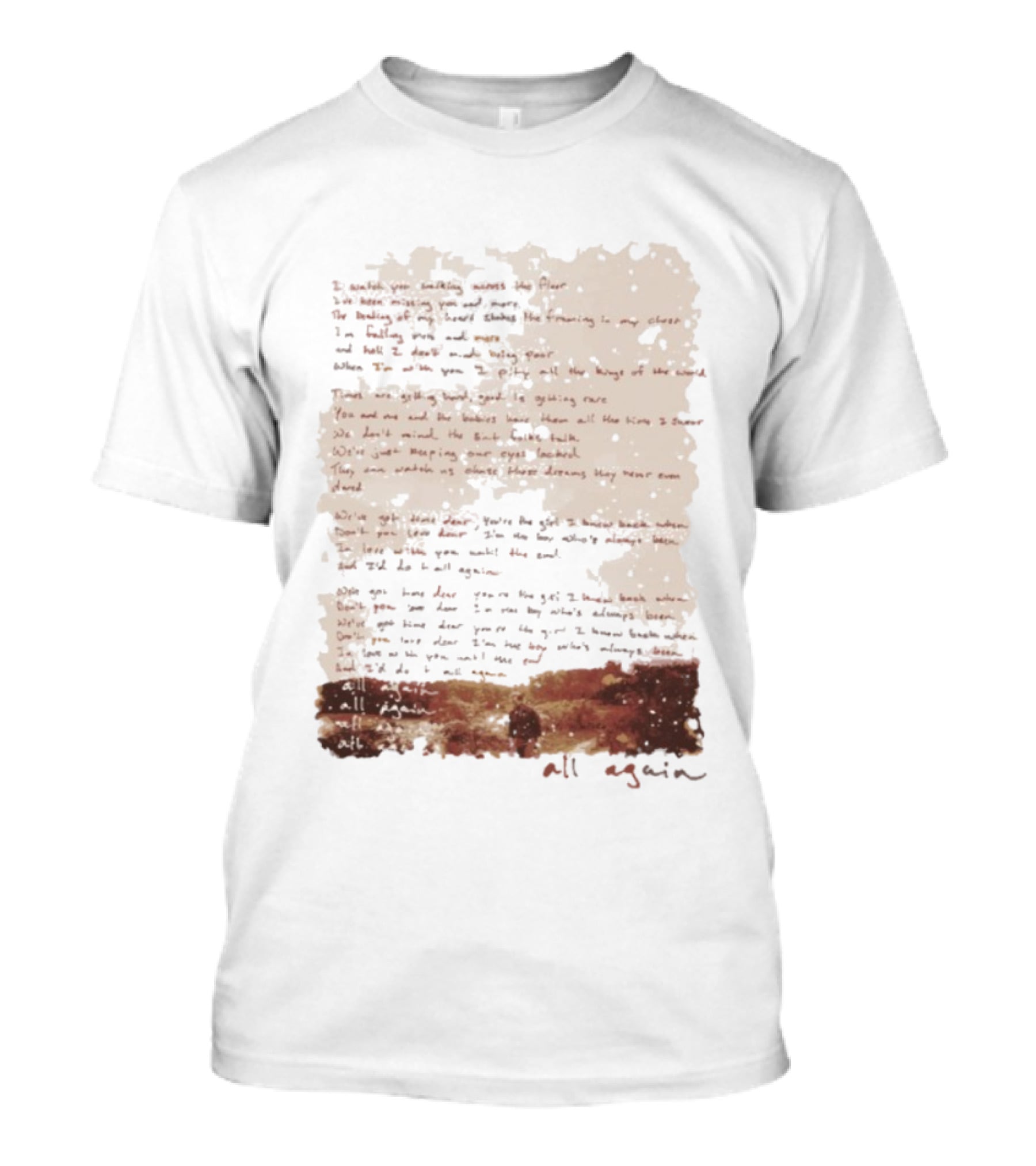 Charles Wesley Godwin Lyrics All Again Vintage Rustic Style T-Shirt