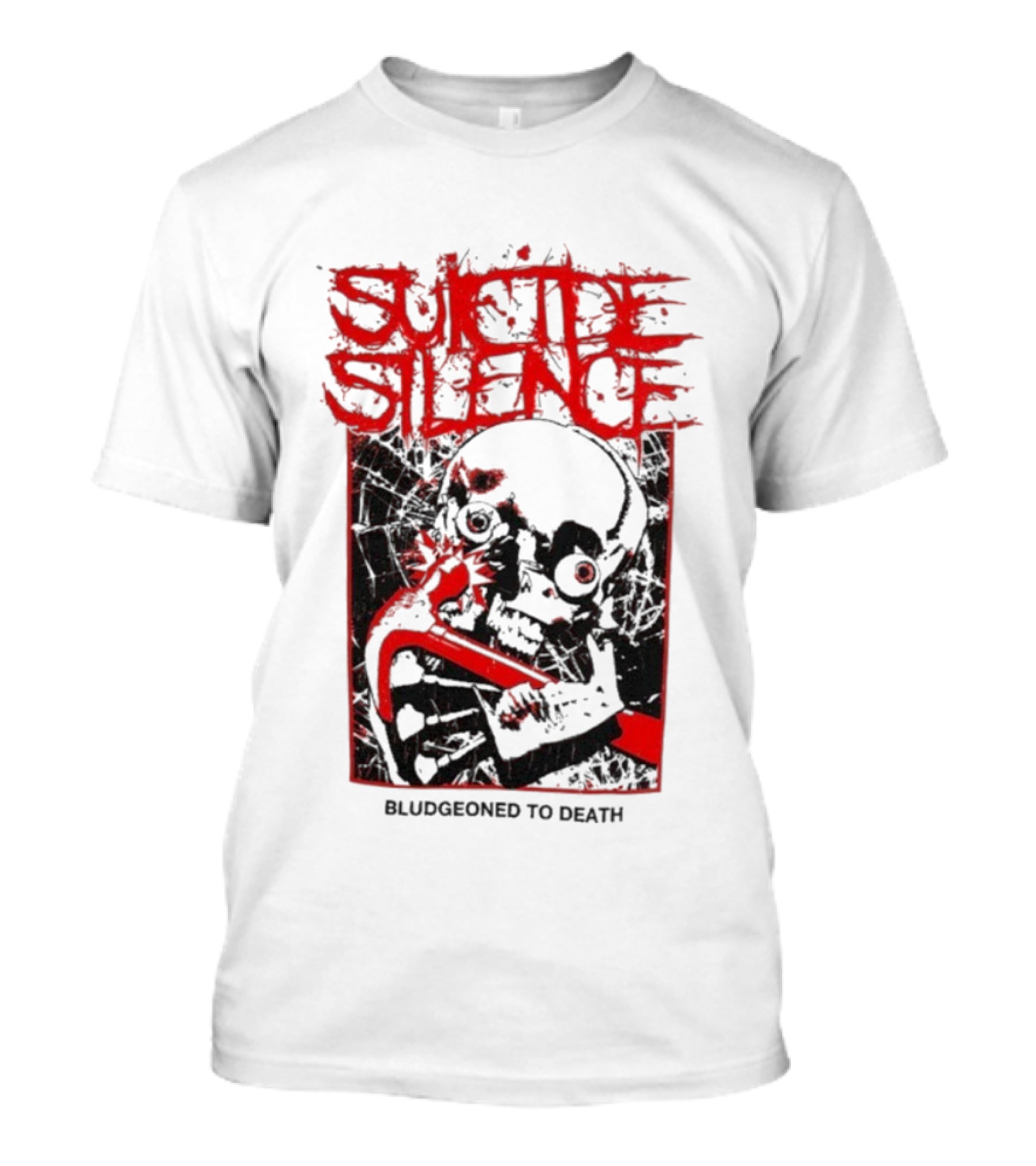 Suicide Silence Bludgeoned To Death Skull And Crowbar Design T-Shirt