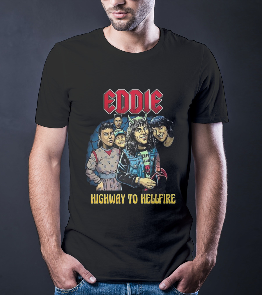 Eddie Munson Stranger Things Hellfire Club Cartoon Characters Highway To Hellfire T-Shirt