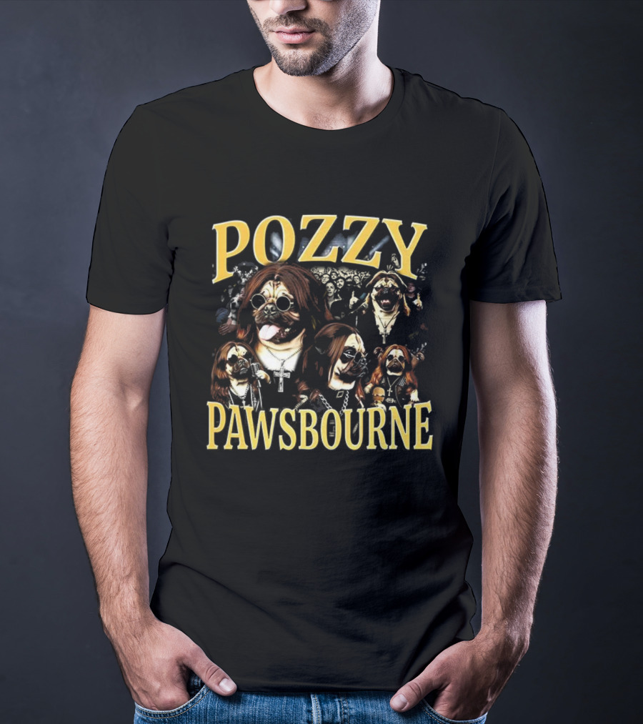 Pozzy Pawsbourne Dog Rock Music Parody Icons T-Shirt