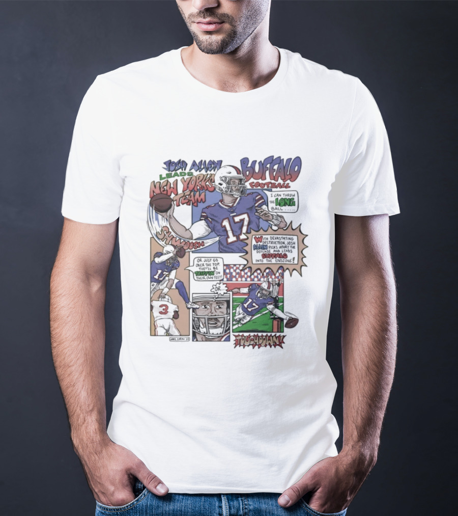 Josh Allen Buffalo Football New York's Team Super Josh Comic Style Touchdown Hero T-Shirt