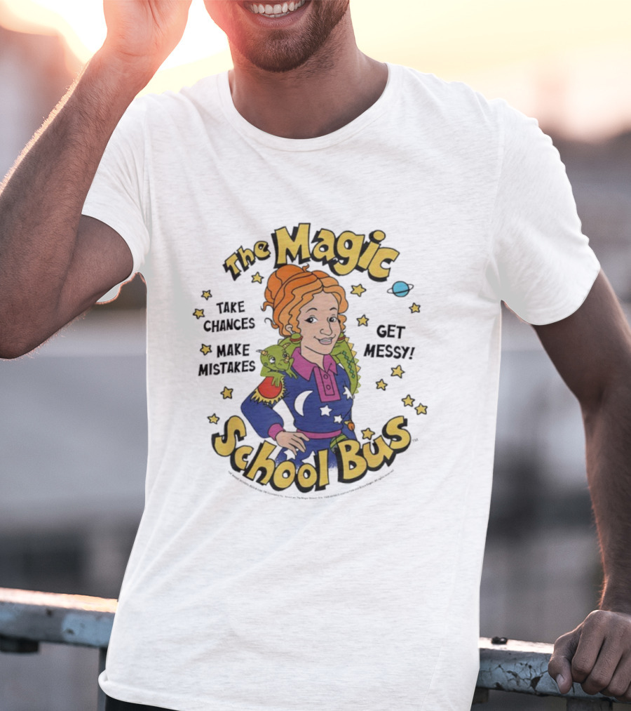 The Magic School Bus Ms Frizzle Liz Take Chances Make Mistakes Get Messy Retro Cartoon T-Shirt