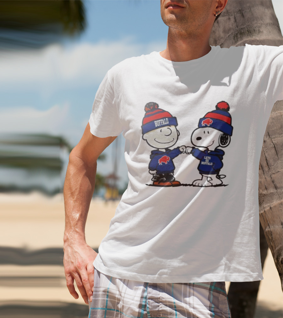 Charlie Brown Snoopy Buffalo Bills Lets Go Buffalo T-Shirt