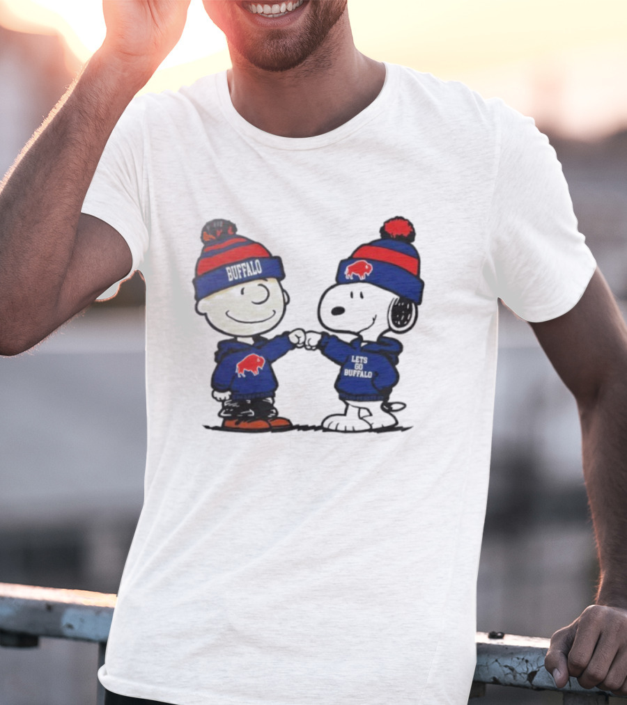 Charlie Brown Snoopy Buffalo Bills Lets Go Buffalo T-Shirt