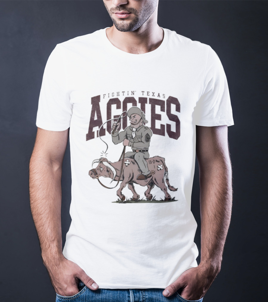 Fightin’ Texas Aggies Riding Mascot Sarge T.u. T-Shirt