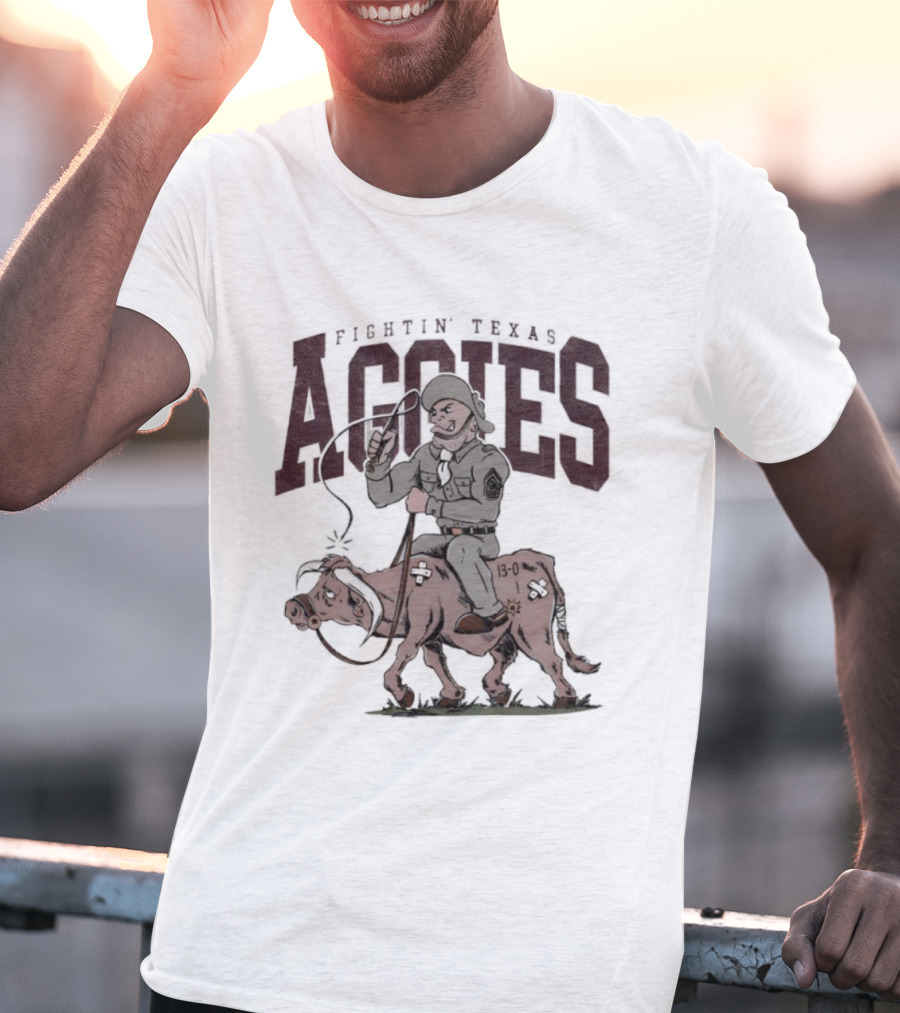 Fightin’ Texas Aggies Riding Mascot Sarge T.u. T-Shirt