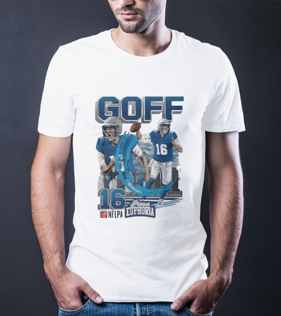 Goff 16 NFLPA Planet Euphoria Football Player Action T-Shirt