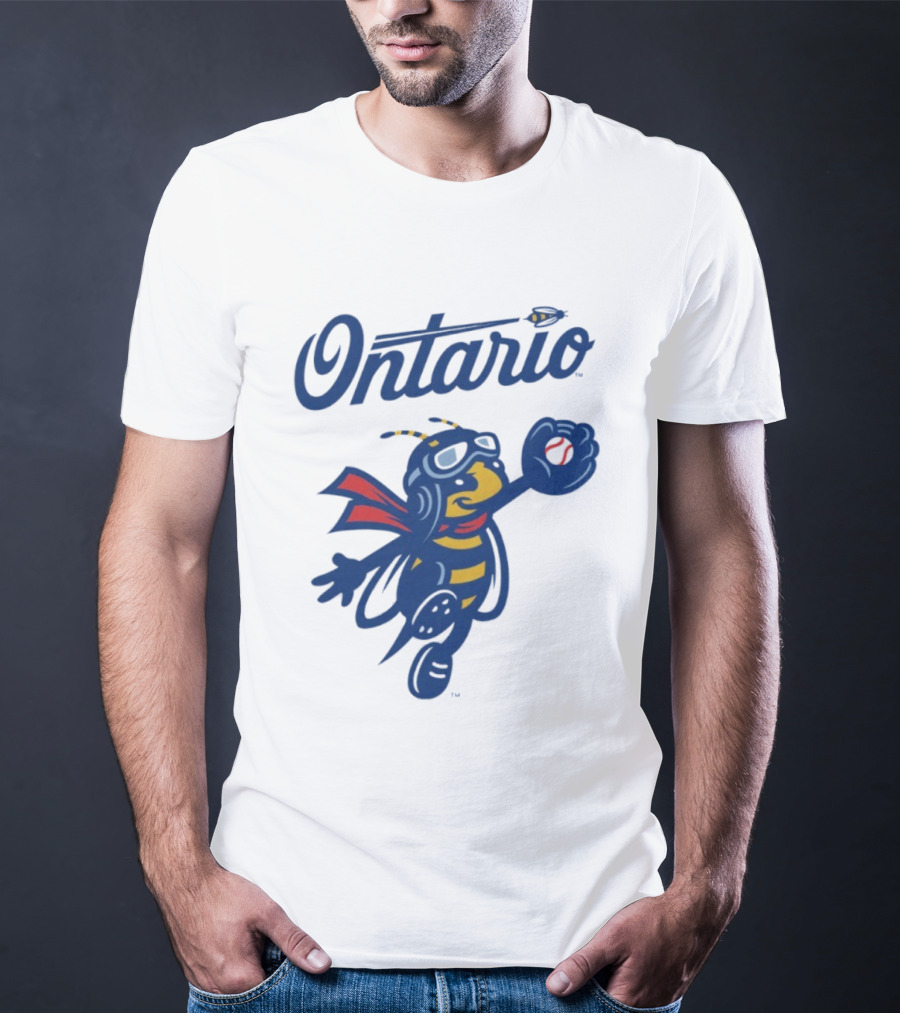 Ontario Buzzers Bee Mascot With Stylish Script And Flying Design T-Shirt