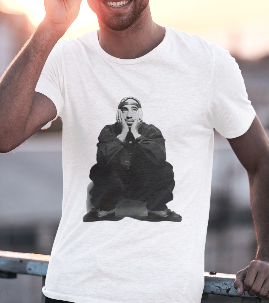 Pedro Pascal Sits Like Tupac Iconic Pose T-Shirt