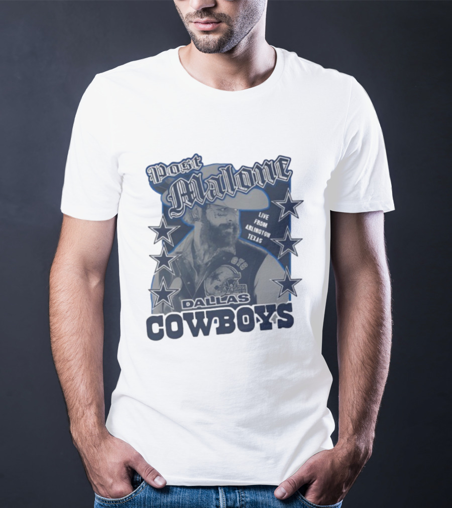 Post Malone Live Dallas Cowboys Arlington Texas Stars T-Shirt