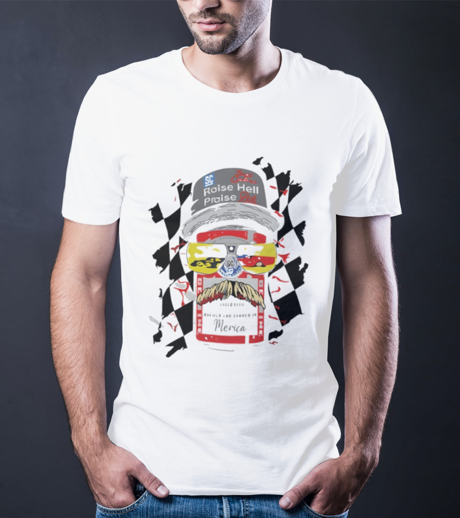 Raise Hell Praise Dale Car Racing Iconic Driver Tribute Retro Style T-Shirt