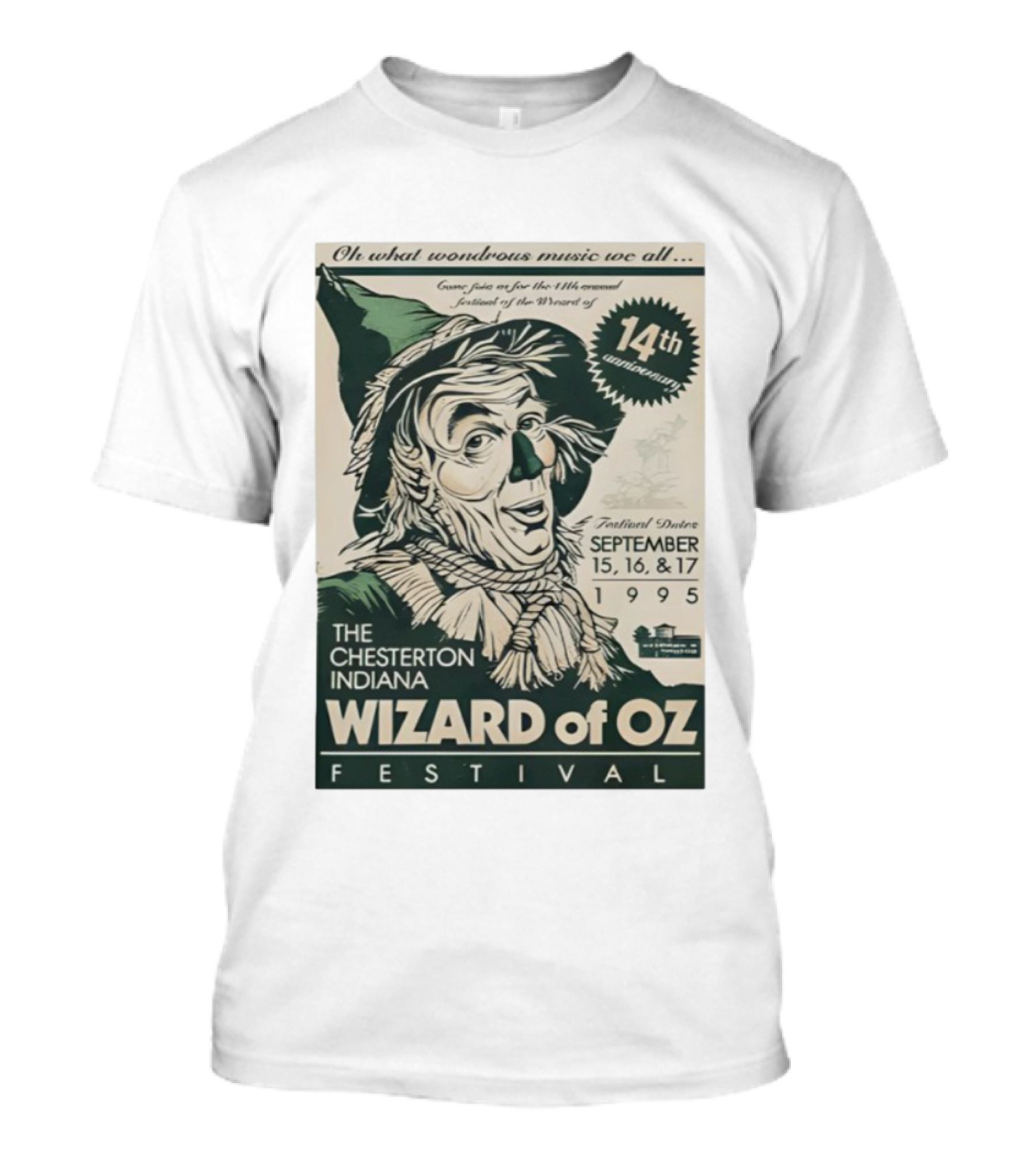 The Chesterton Indiana Wizard Of Oz Festival 14th Annual 1995 September 15 16 17 Flyer T-Shirt