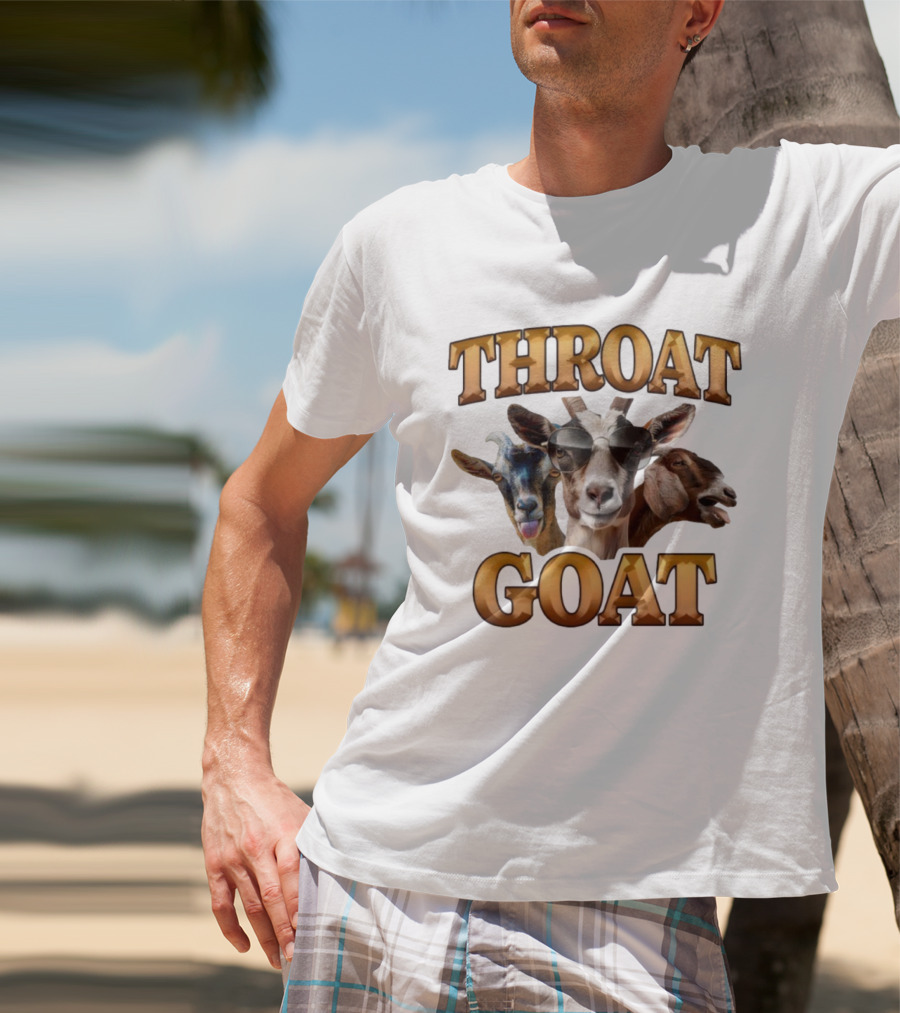 Throat Goat Funny Goat Trio Sunglasses Humor T-Shirt