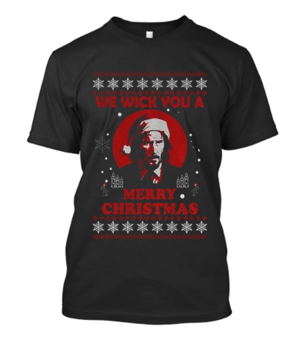 We Wick You A Merry Christmas John Wick Santa Claus Snowflakes Candles T-Shirt