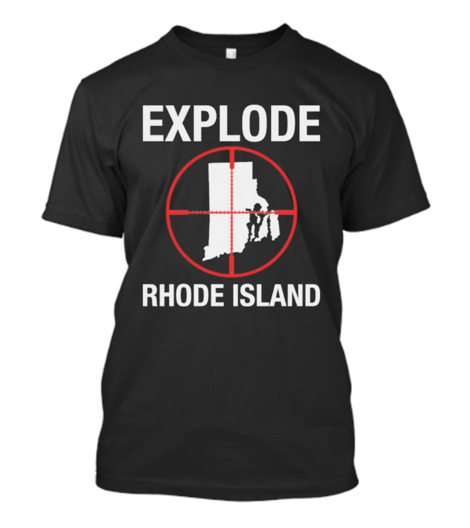 Explode Rhode Island Target Crosshair State Map T-Shirt