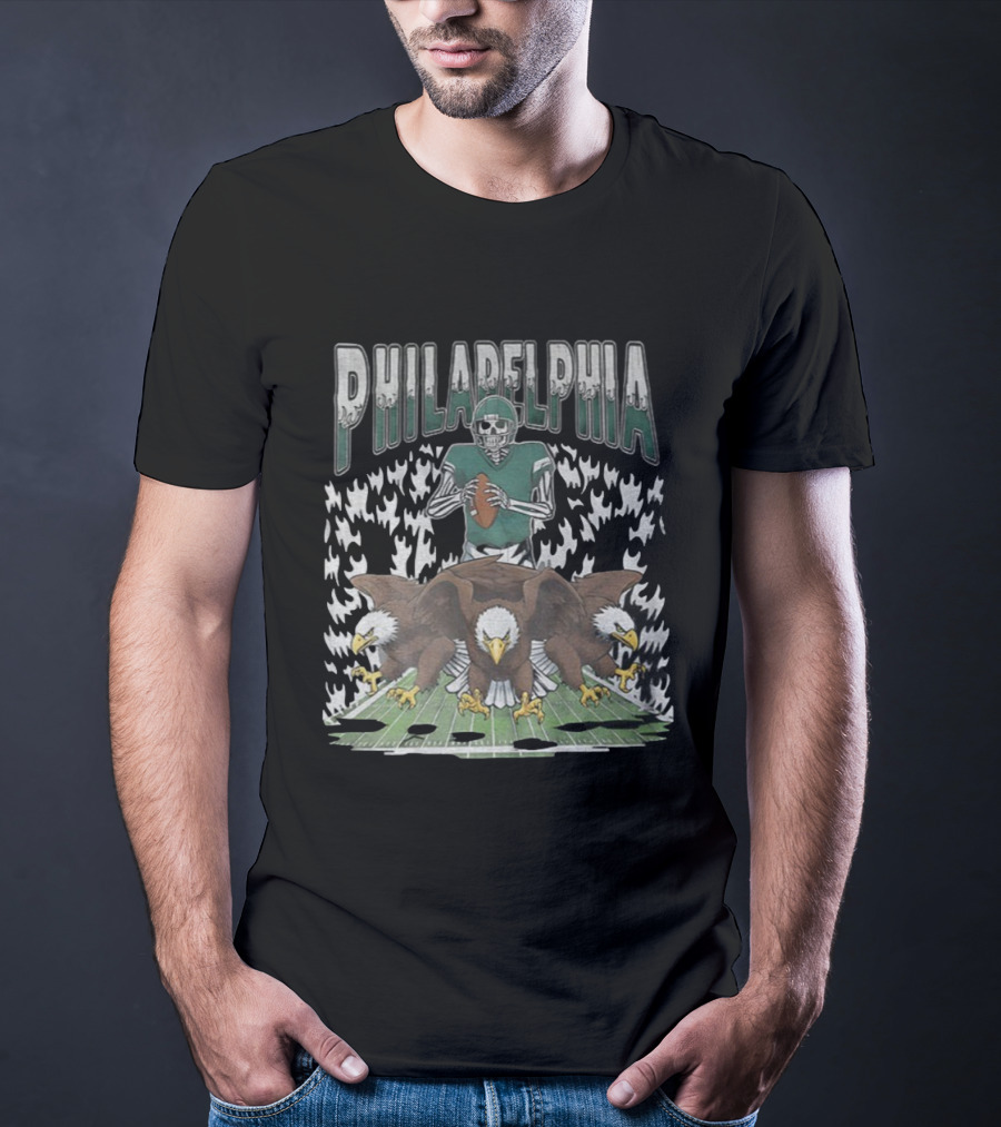 Philadelphia Skeleton Eagles Football Game Day T-Shirt