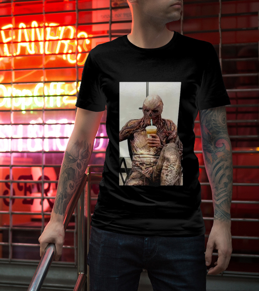 Vagner Stranger Things Creature Meme Coffee Scene T-Shirt