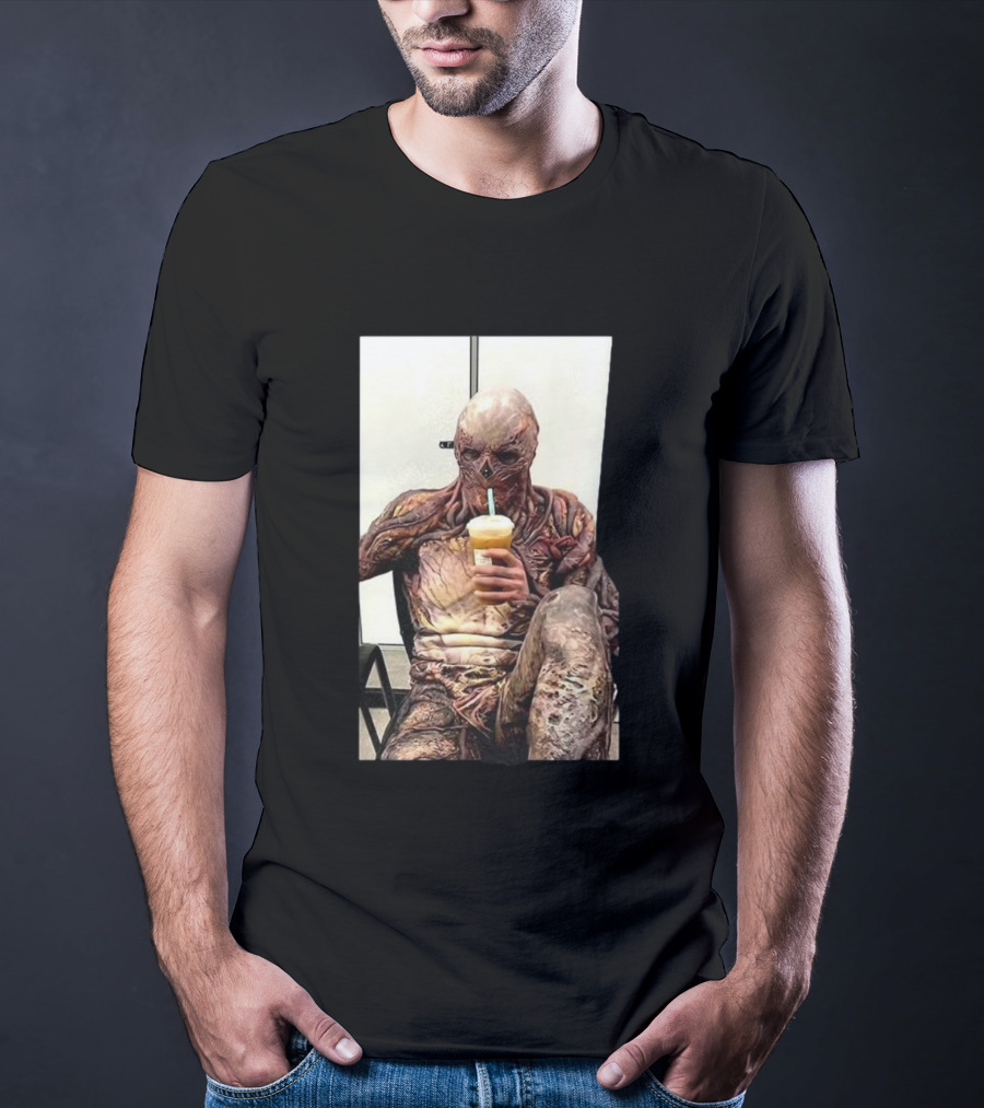 Vagner Stranger Things Creature Meme Coffee Scene T-Shirt