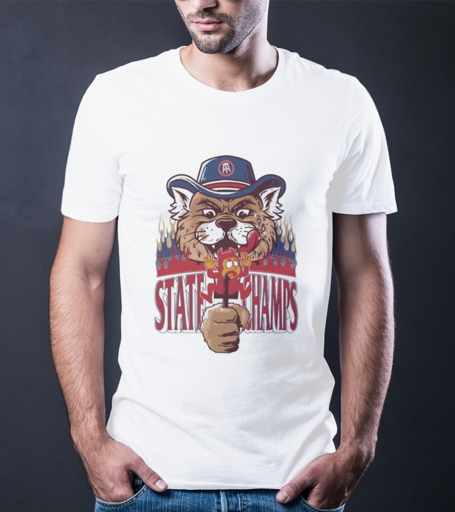 Arizona Wildcats State Champs Wildcat And Sun Devil Mascot Duel T-Shirt