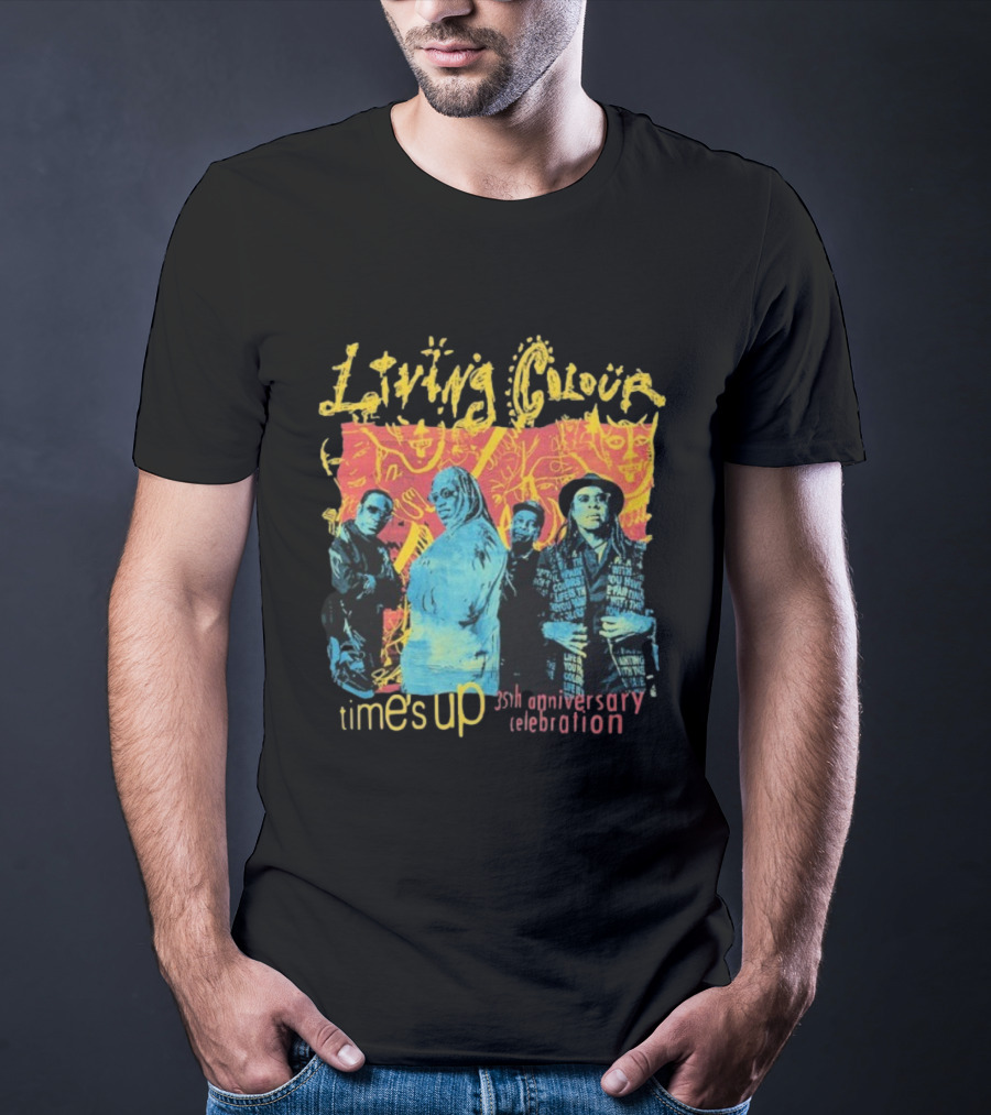 Living Colour Time’s Up 35th Anniversary Celebration Vintage Band Collage T-Shirt