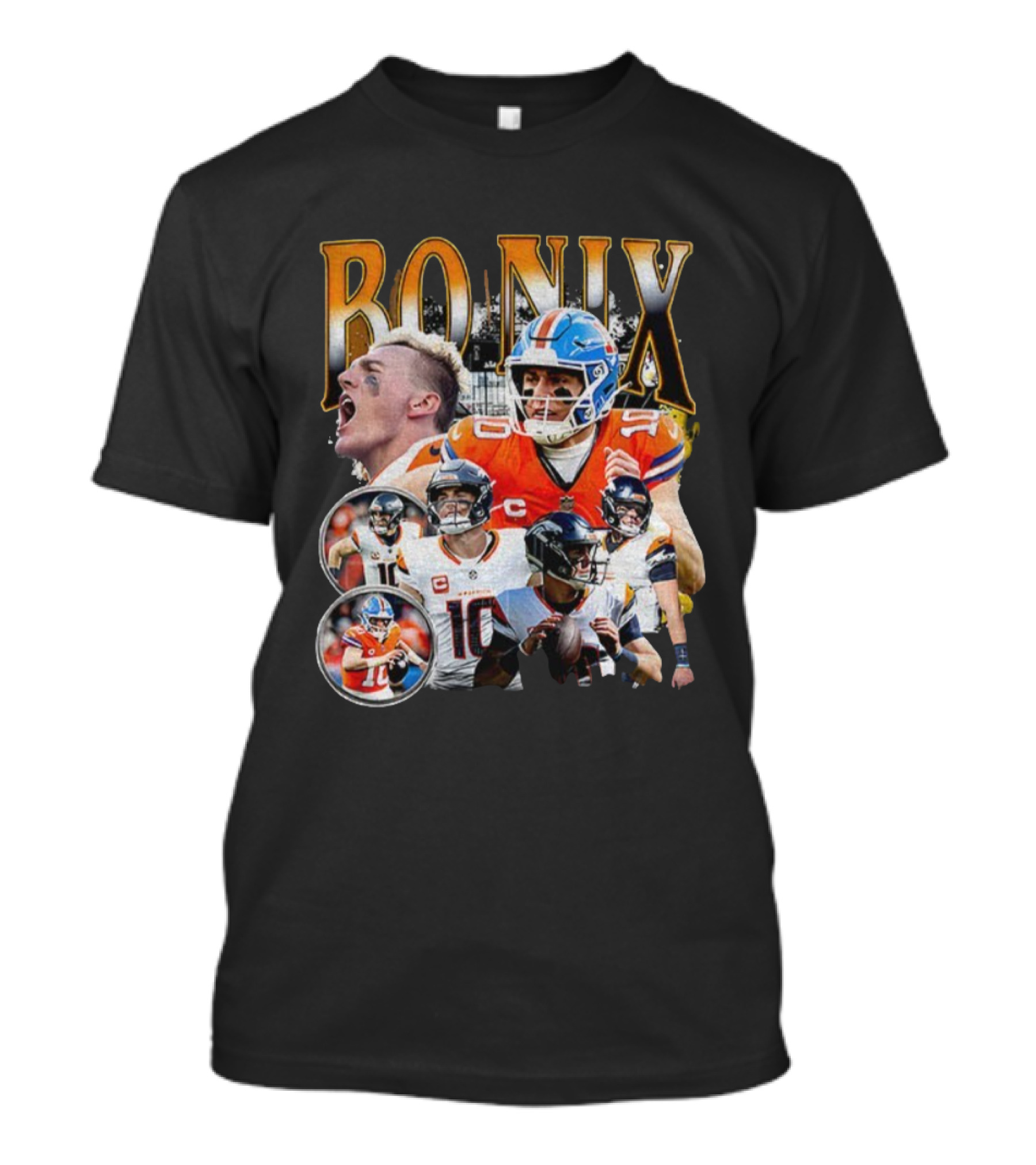Bo Nix Denver Broncos Inspired Football Fan Gear T-Shirt