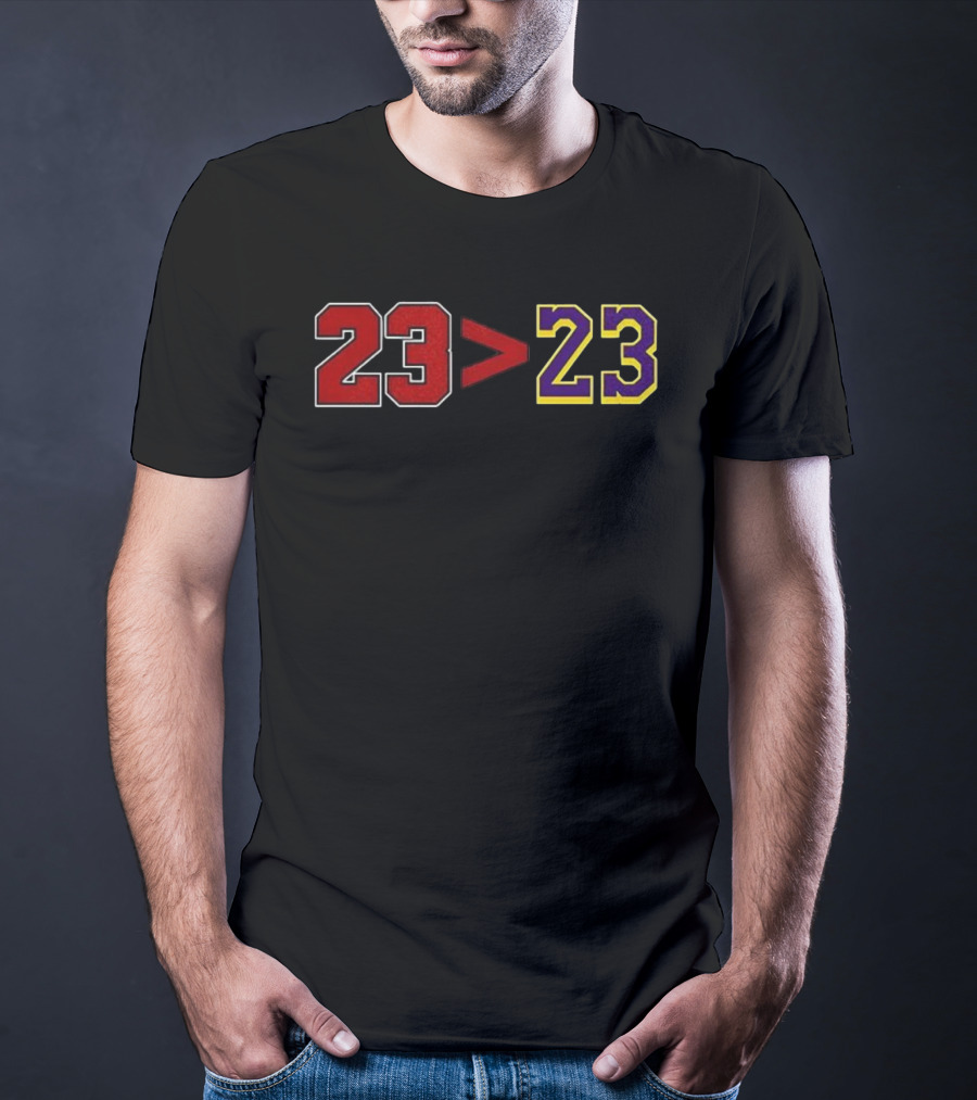 Chicago Bulls 23 Greater Than 23 Los Angeles Lakers NBA Basketball Rivalry T-Shirt