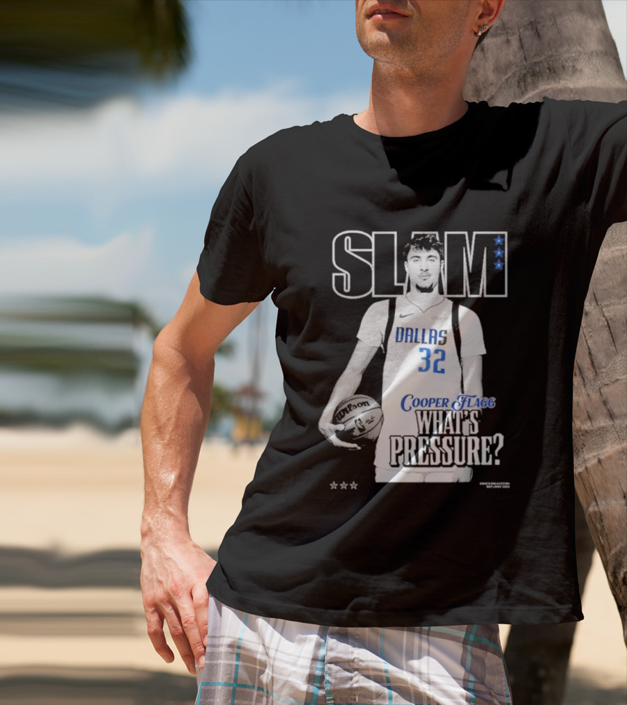 SLAM Cooper Flagg Dallas 32 What's Pressure? T-Shirt