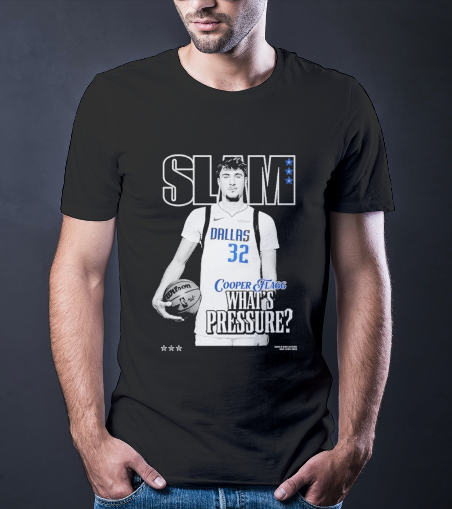 SLAM Cooper Flagg Dallas 32 What's Pressure? T-Shirt
