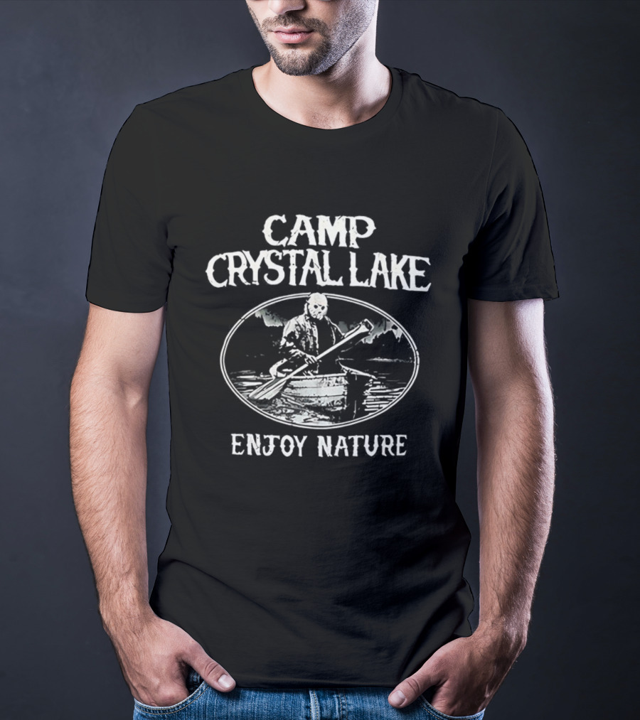 Camp Crystal Lake Jason Voorhees Enjoy Nature Retro T-Shirt