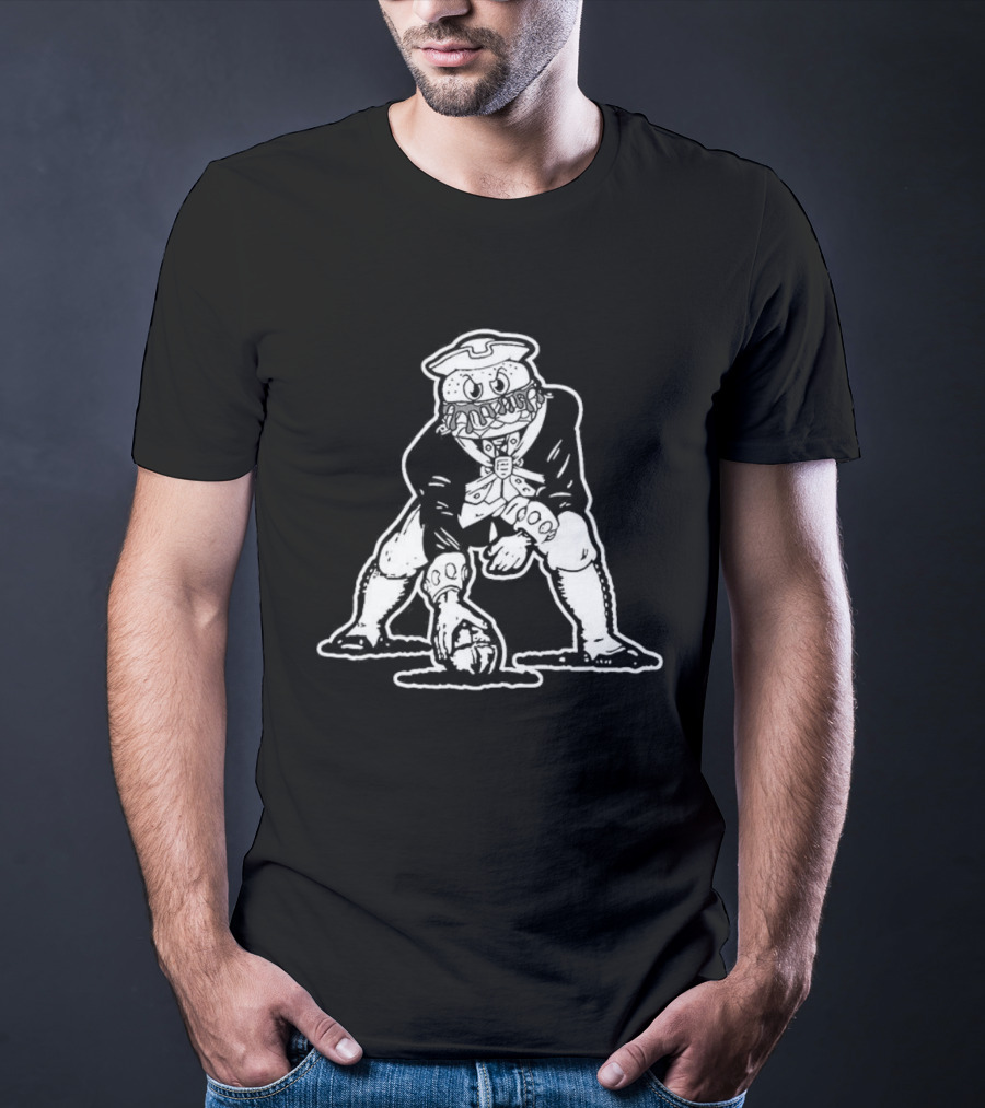 New England Patriots Football Pat Patriot Beefs Burger Mascot NFL Team Logo T-Shirt