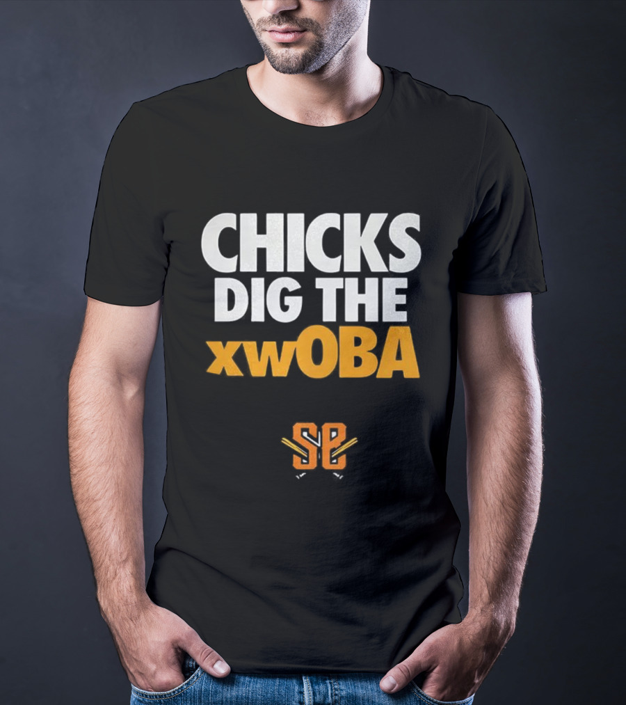Schaumburg Boomers XwOBA Baseball SP Chicks Dig The XwOBA T-Shirt