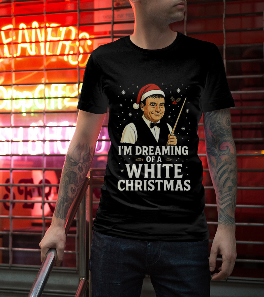 Santa Hat Snooker Player I'm Dreaming Of A White Christmas T-Shirt