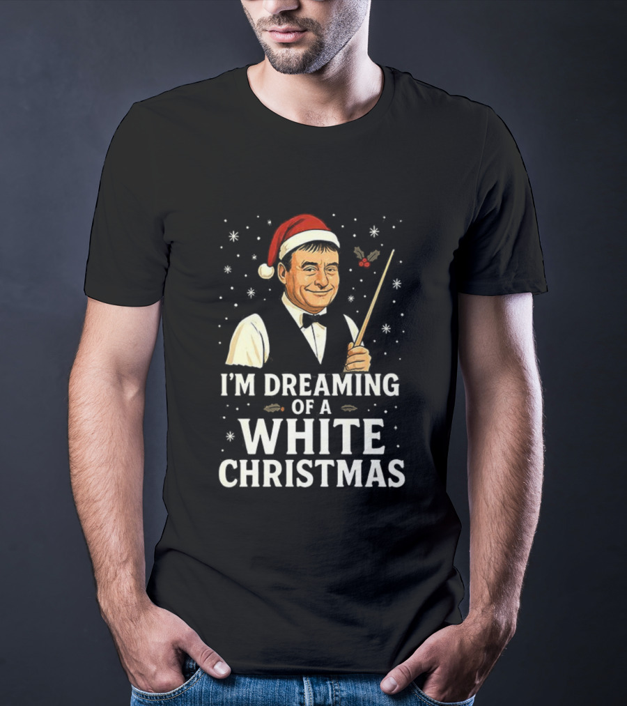 Santa Hat Snooker Player I'm Dreaming Of A White Christmas T-Shirt
