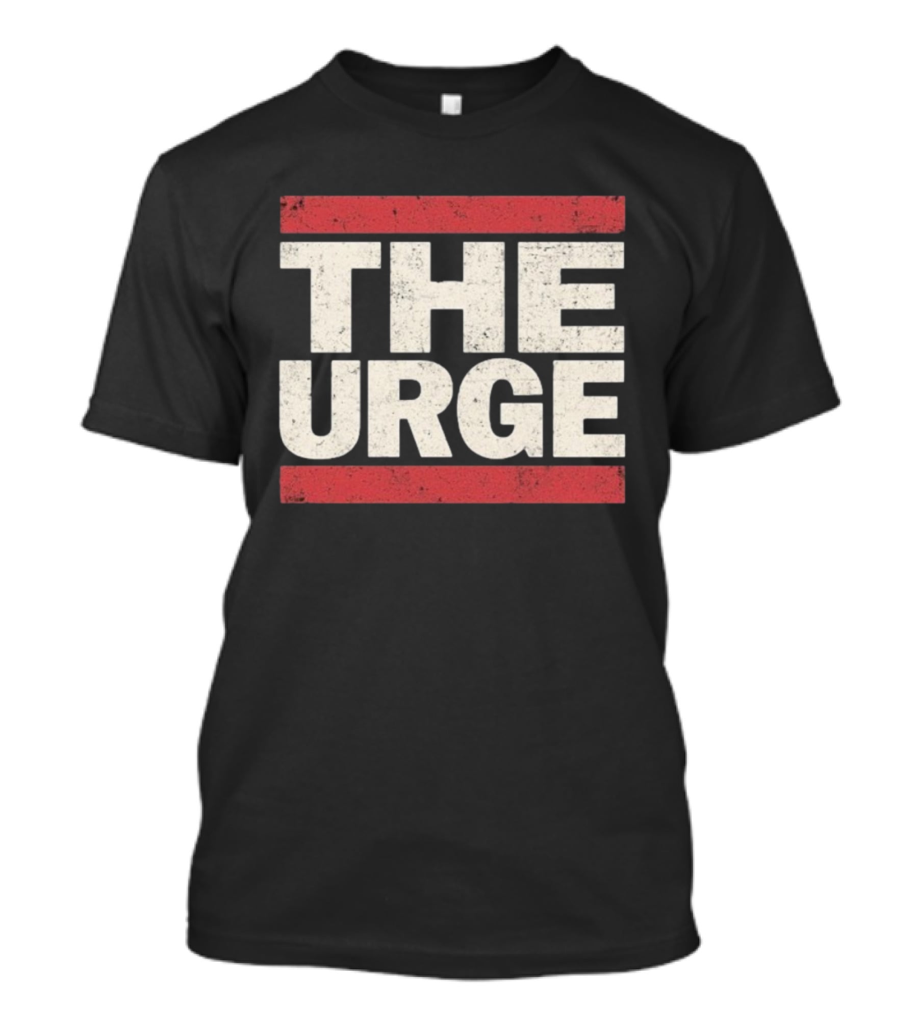 THE URGE Block Text Red Bars Vintage Style T-Shirt