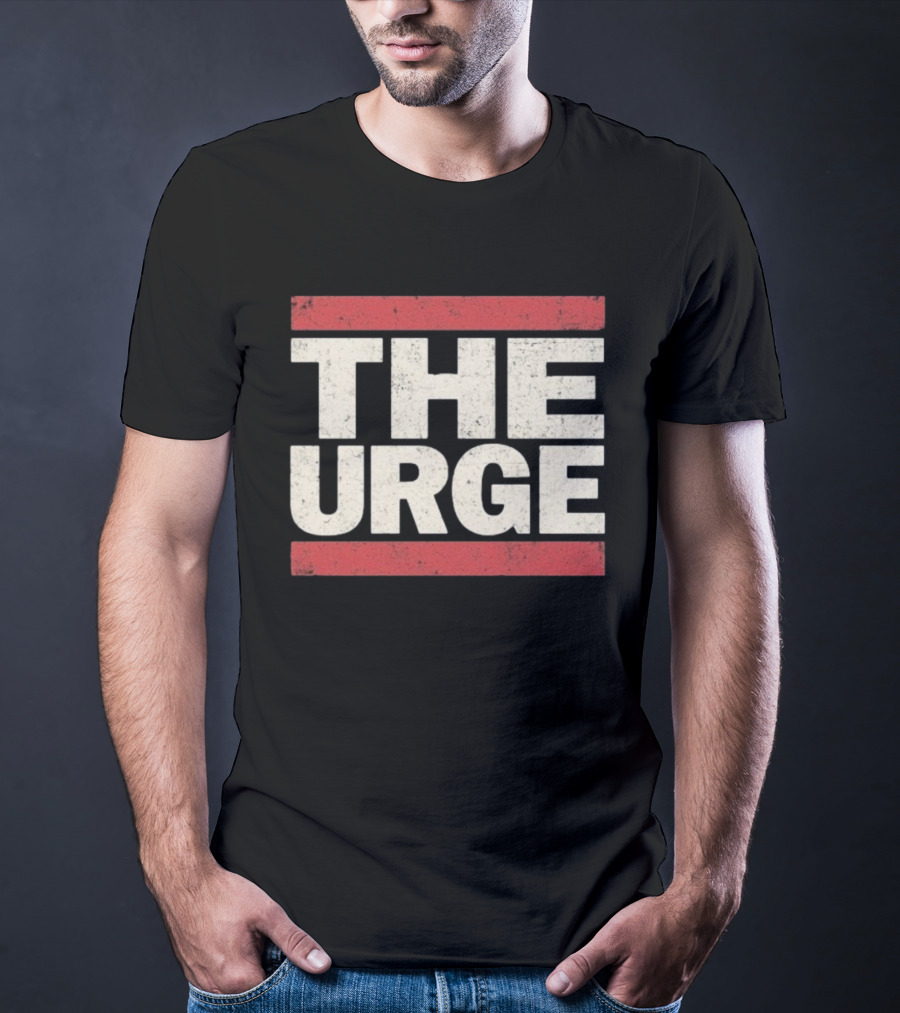 THE URGE Block Text Red Bars Vintage Style T-Shirt