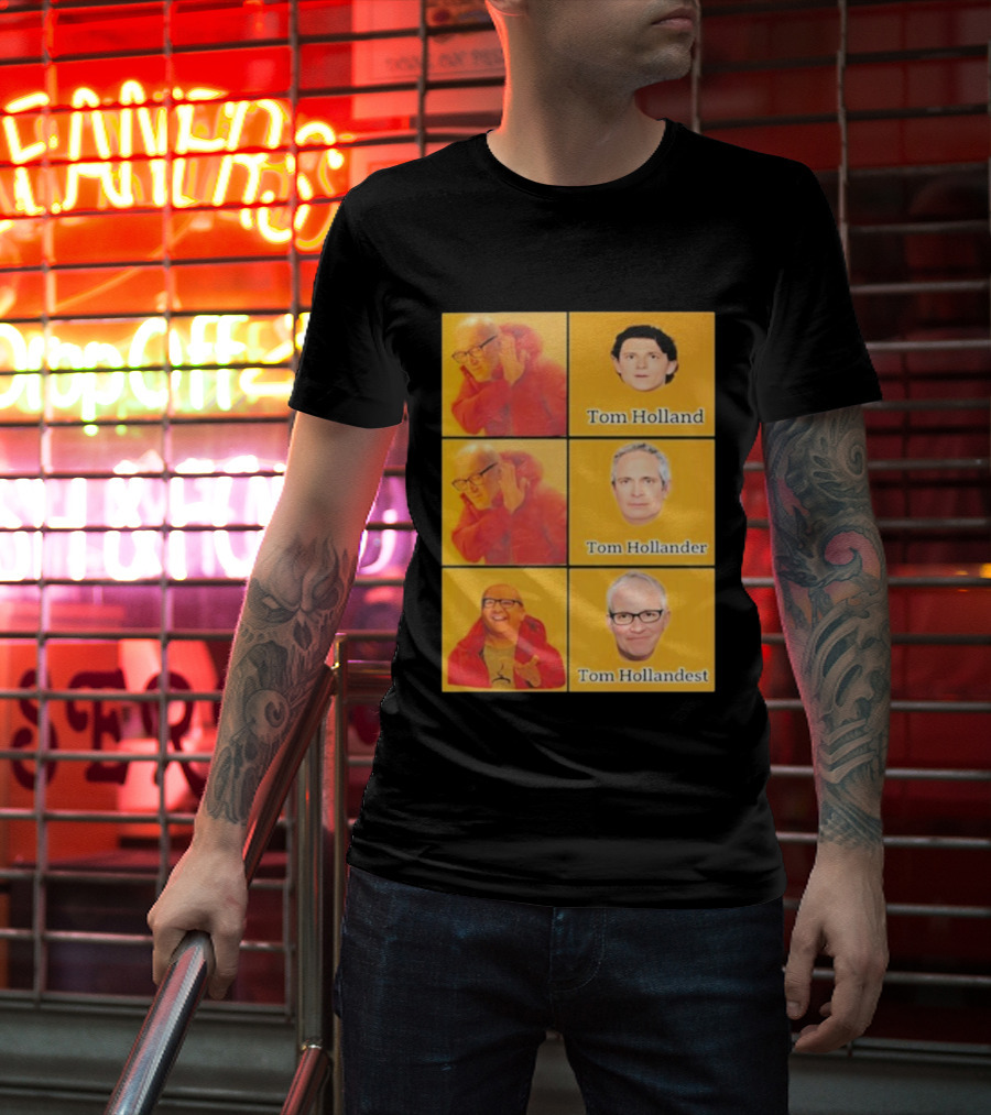 Tom Holland Tom Hollander Tom Hollandest Face Grid T-Shirt