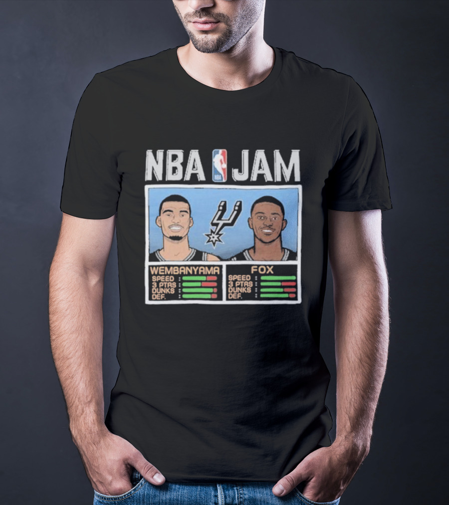 NBA Jam Victor Wembanyama De’Aaron Fox San Antonio Spurs T-Shirt