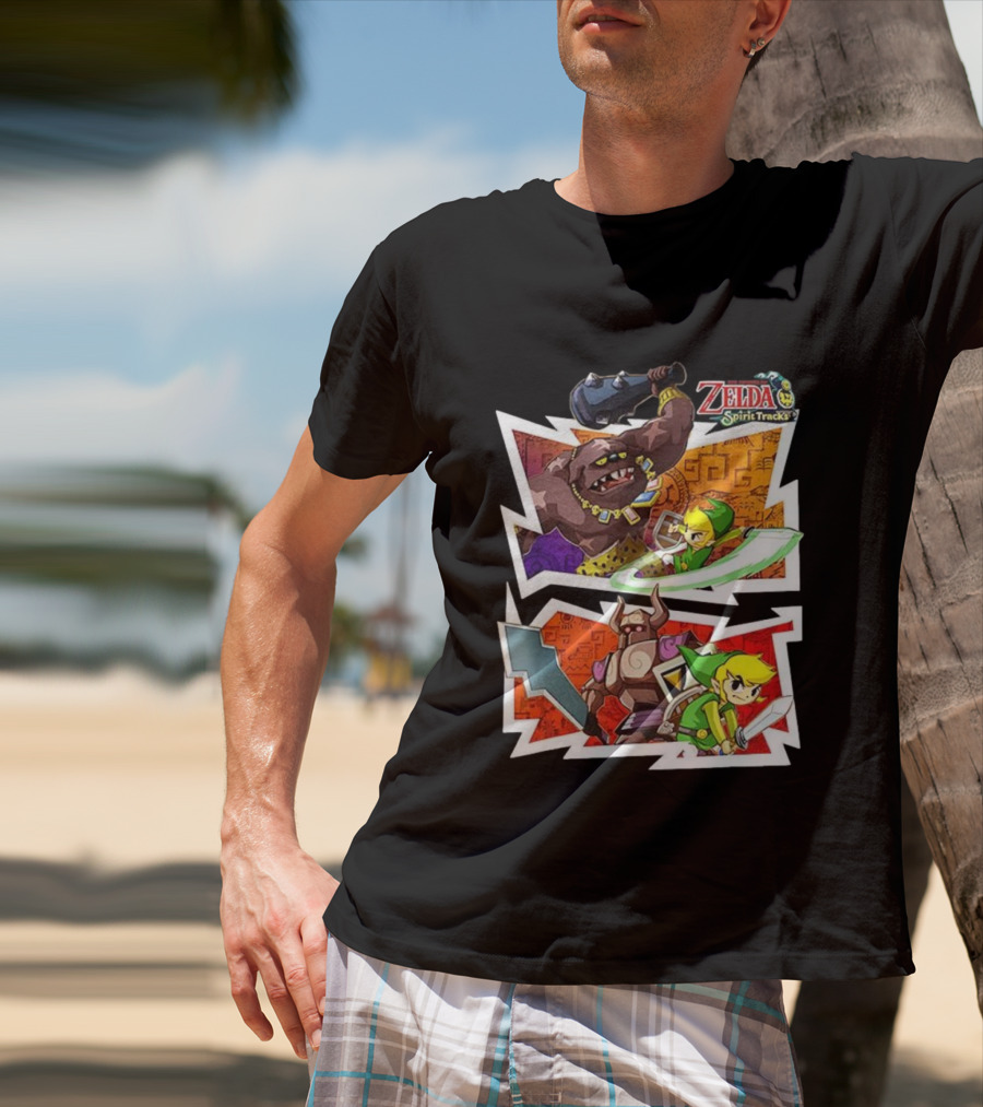 The Legend Of Zelda Spirit Tracks Link Battles Illustrations T-Shirt